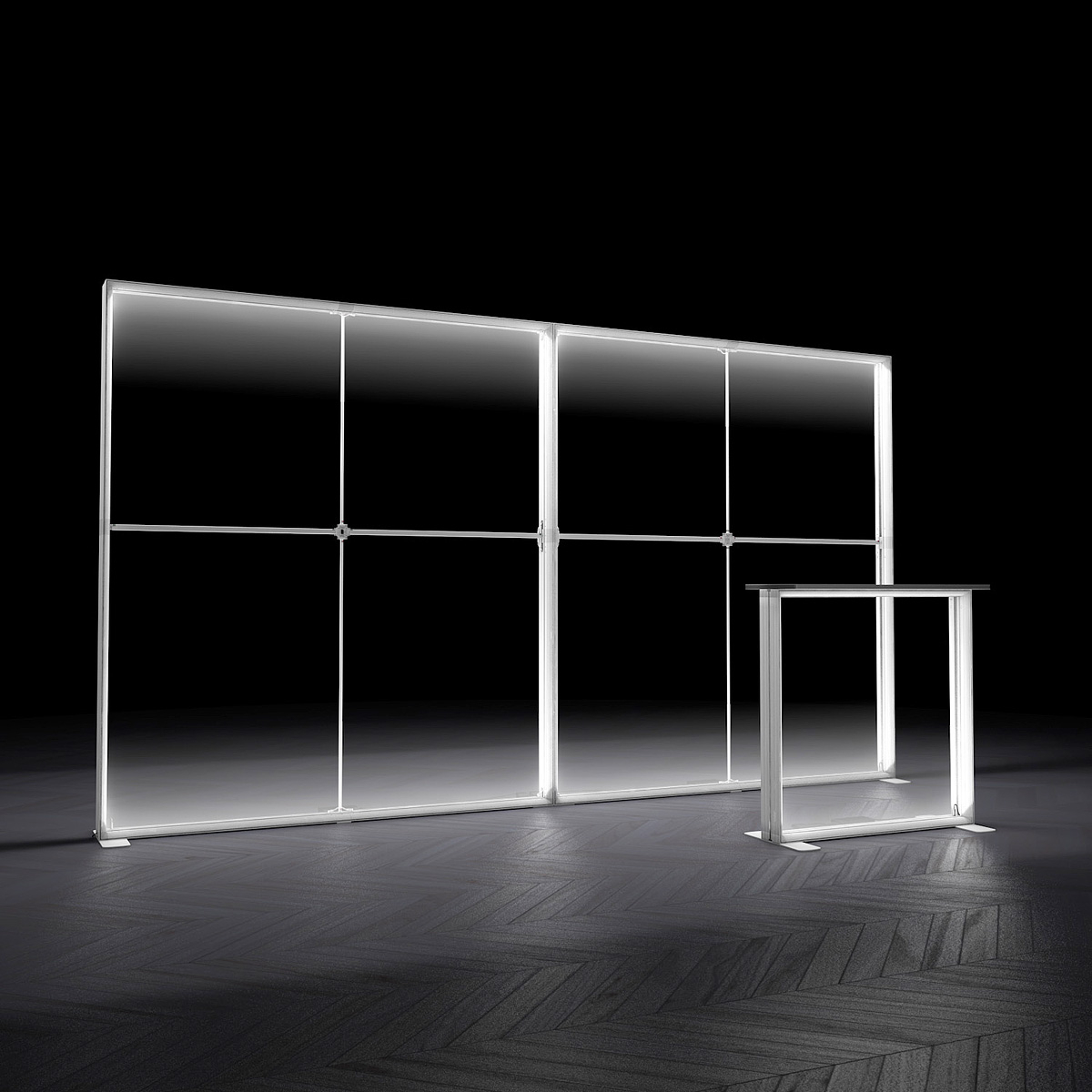 FABRILUX® 4m LED Lightbox White Box Frames Freestanding Exhibition Stand Kit 1
