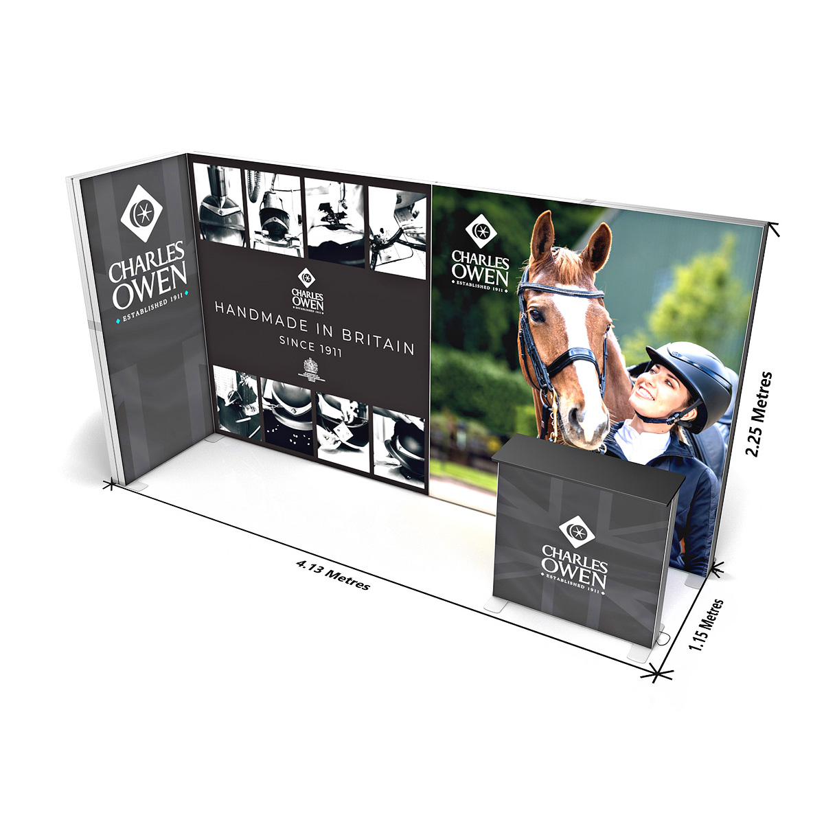 FABRILUX® 4x1m LED Fabric Lightbox Exhibition Stand Corner Backdrop Display Booth Size Dimensions 17