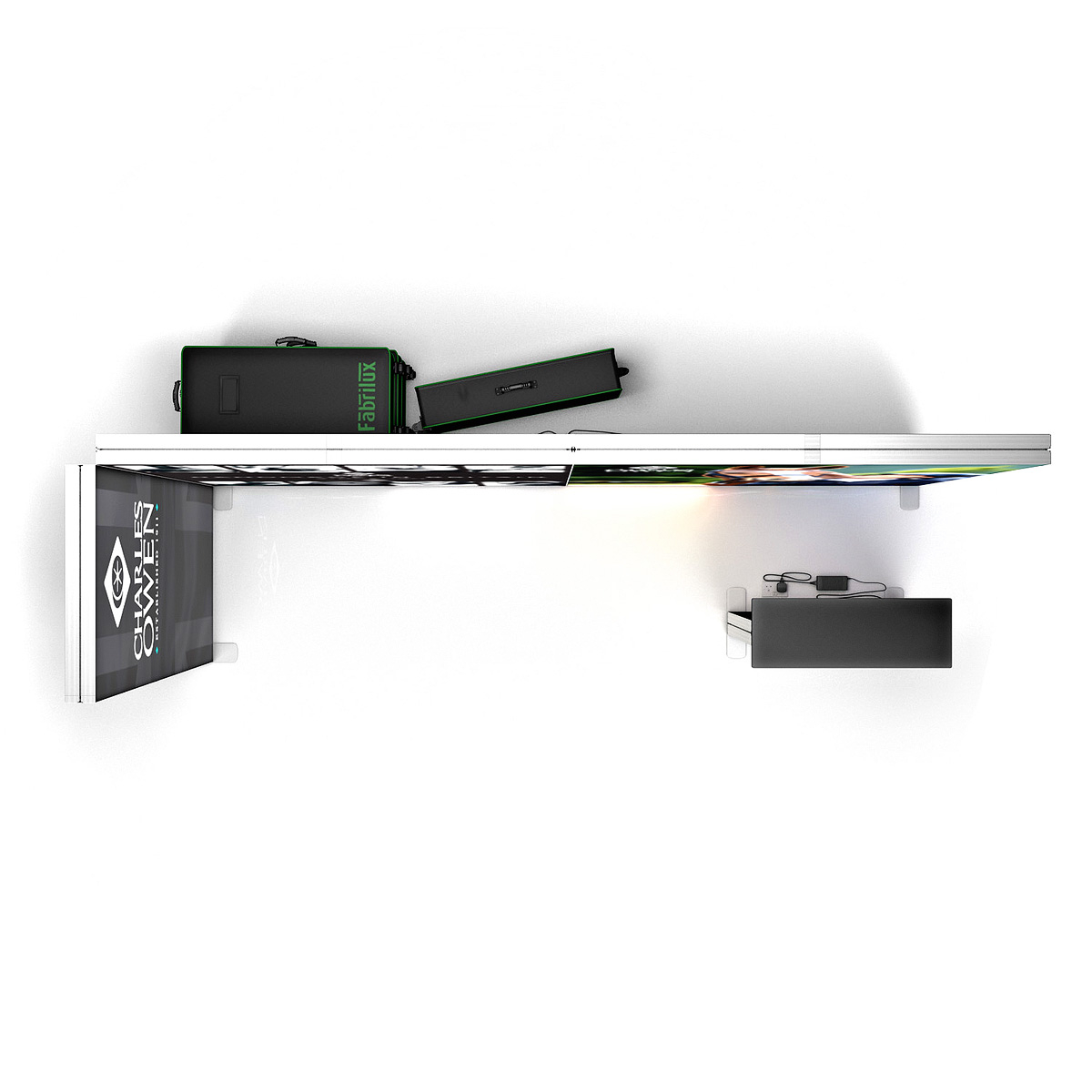 FABRILUX® 4x1m LED Fabric Lightbox Corner Backdrop Display Kit 17 Overhead Booth Floorplan Kit 17
