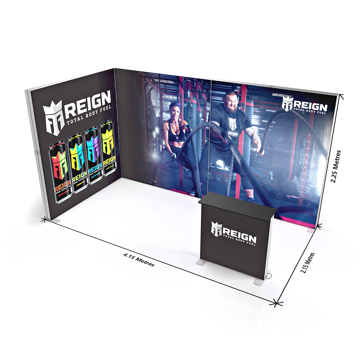 FABRILUX® 4x2 LED Lightbox Exhibition Stand SEG Tension Fabric Dimensions Floorplan Kit 20