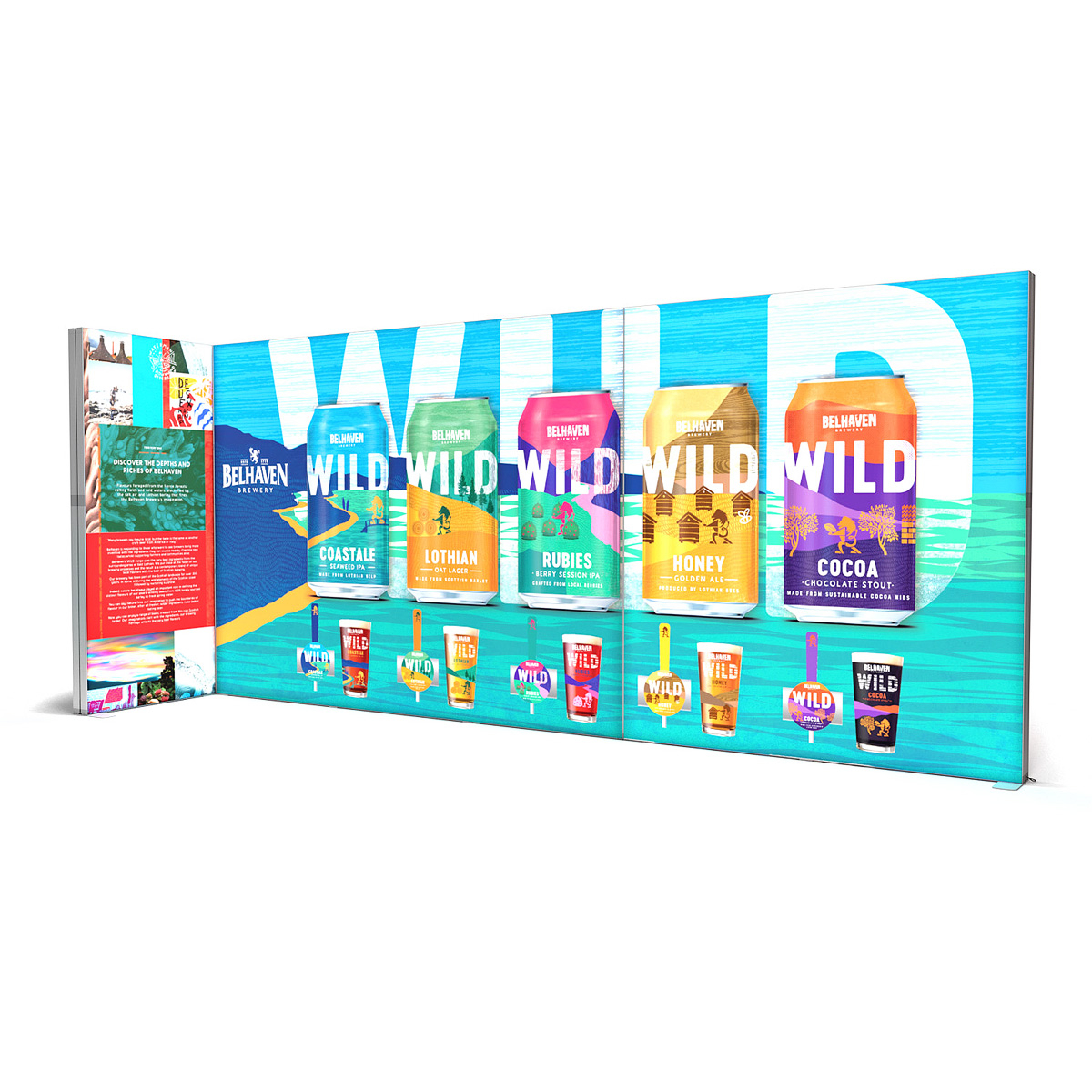 FABRILUX® 5x1 LED Fabric Lightbox L-Shape Corner Pop Up Stand Kit 23 No Counter