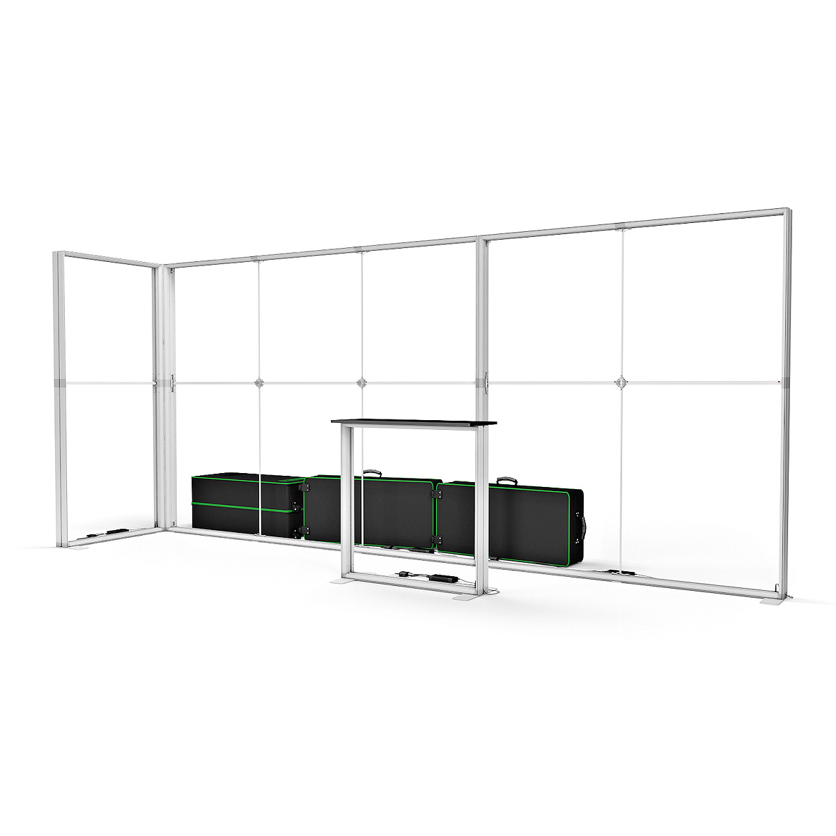 FABRILUX® 5x1 LED Backlit Fabric Lightbox L-Shape Corner Pop Up Stand TFS Frame Kit 23