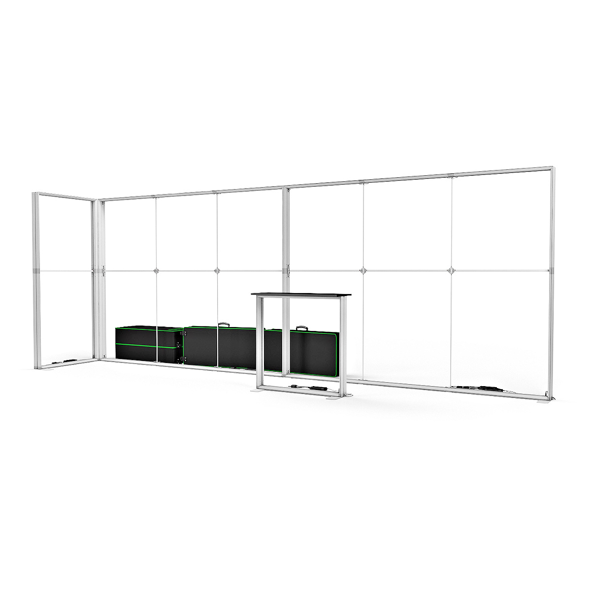  FABRILUX® 6x1 LED Fabric Lightbox L-Shape Backlit Pop Up Stand SEG Display White TFS Frame Kit 26
