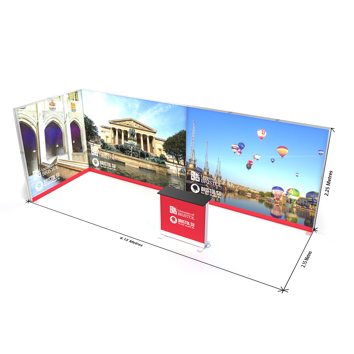 FABRILUX® 6x2 LED Lightbox Fabric Exhibition Stands SEG Display Floorplan Size Dimensions Kit 27