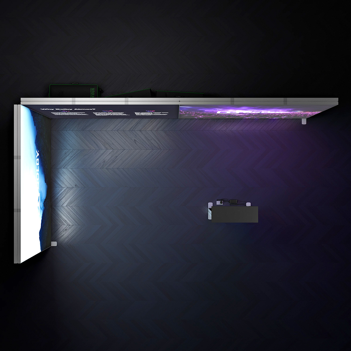 FABRILUX® 6x3 LED Lightbox Fabric Exhibition Stand Overhead Floorplan Kit 25