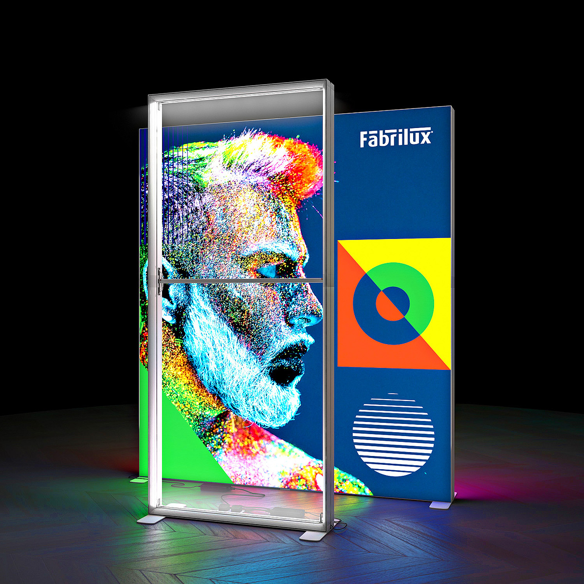 FABRILUX® LED Fabric Lightboxes 2x1 With Optional 2x2 Backlit Exhibition Stand