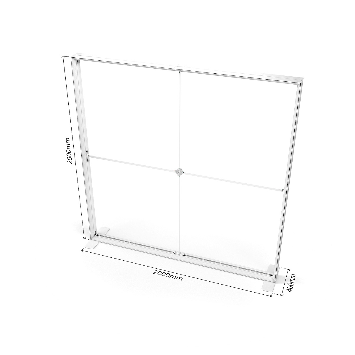 Dimensions of FABRILUX® LED Lightbox Backlit Fabric Exhibition Stand 2000 X 2000mm