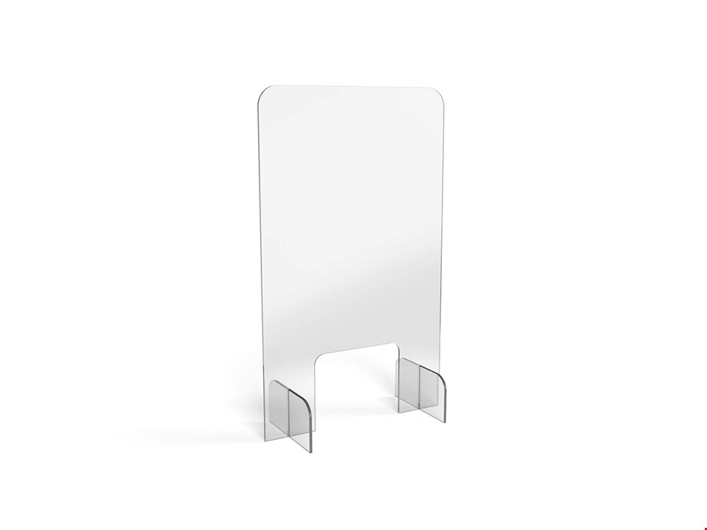 FLATPACK Budget Perspex Sneeze Screen 500mm (w) x 850mm (h) Requires No Tools For Assembly - Simply Slot The See-Through Protection Screen Into The Flatpack Feet