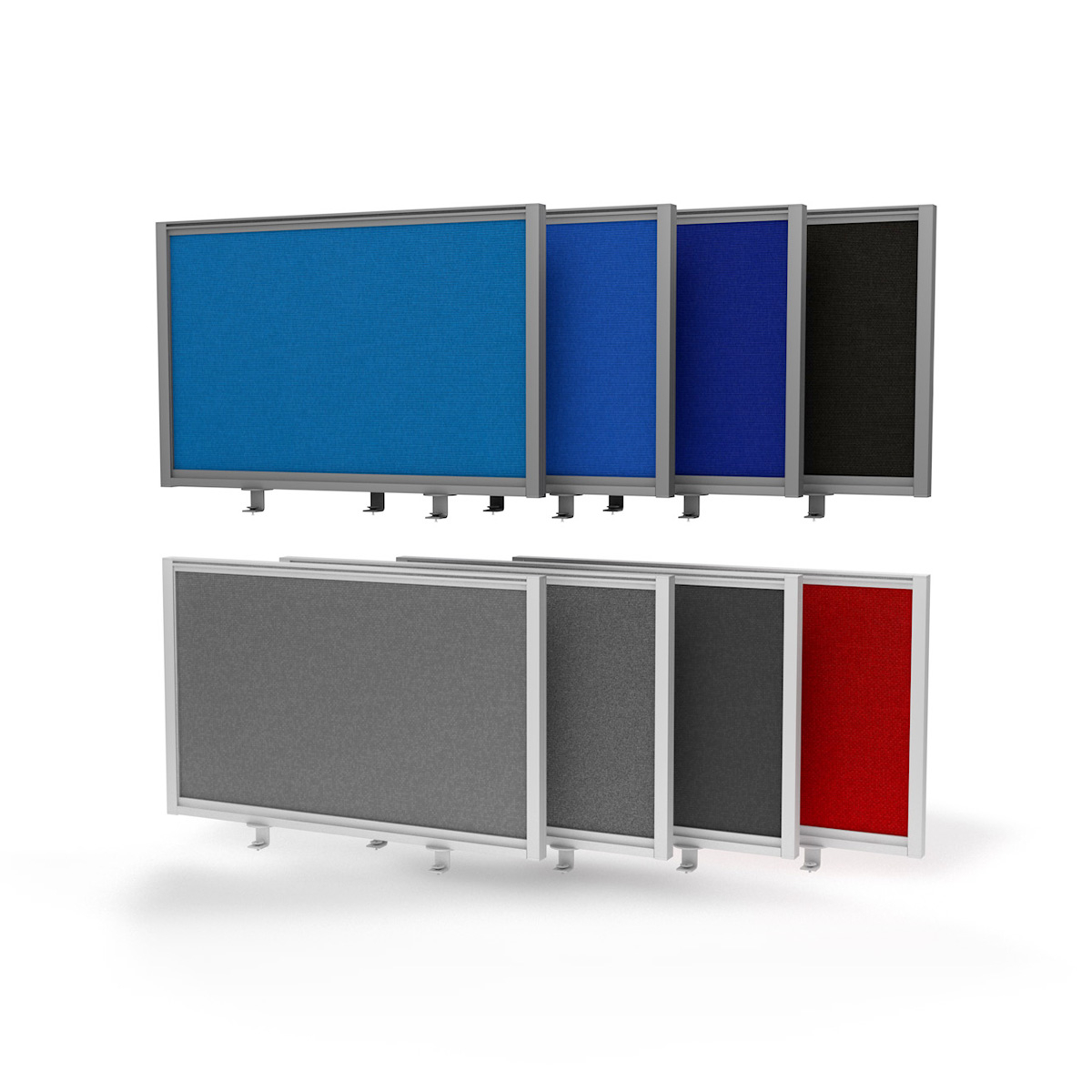 FRONTIER® Acoustic Desk Divides Screens in 8 Fabric Colours