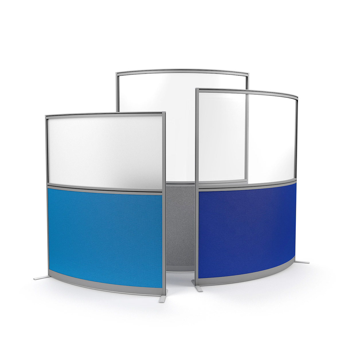 FRONTIER® Curved Glass Perspex® Office Screens With a Choice of Clear or Frosted Perspex®