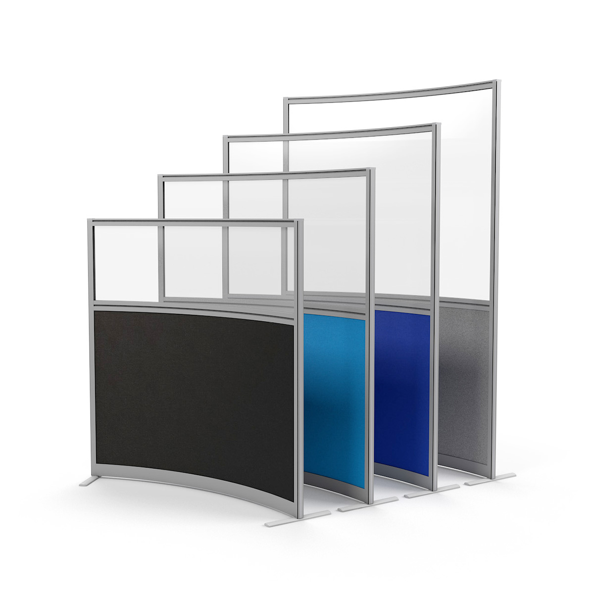 FRONTIER® Curved Free Standing Part-Glazed Office Partitions