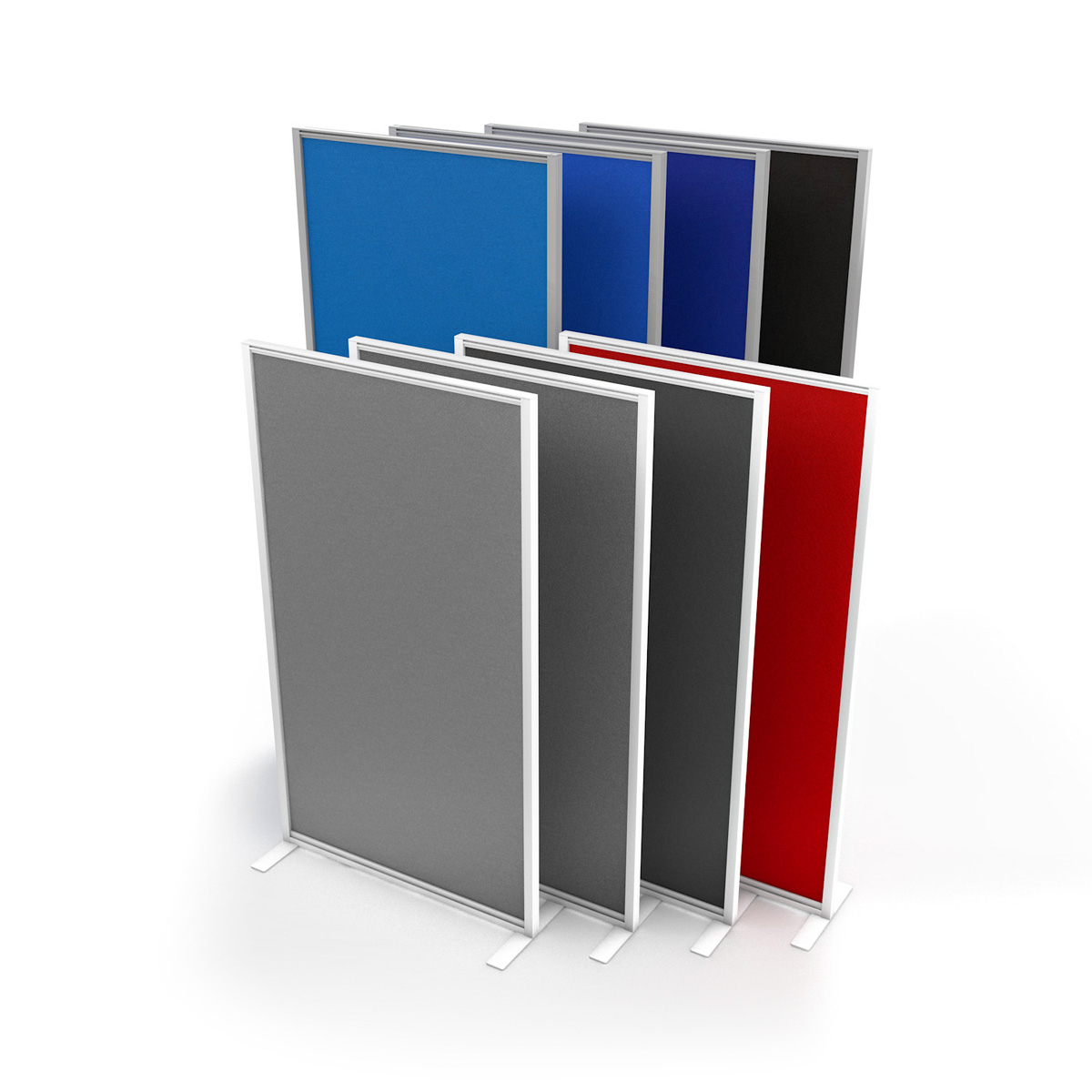 FRONTIER® Free Standing Office Partitions - Choose From 8 Fabric Panel Screen Colours