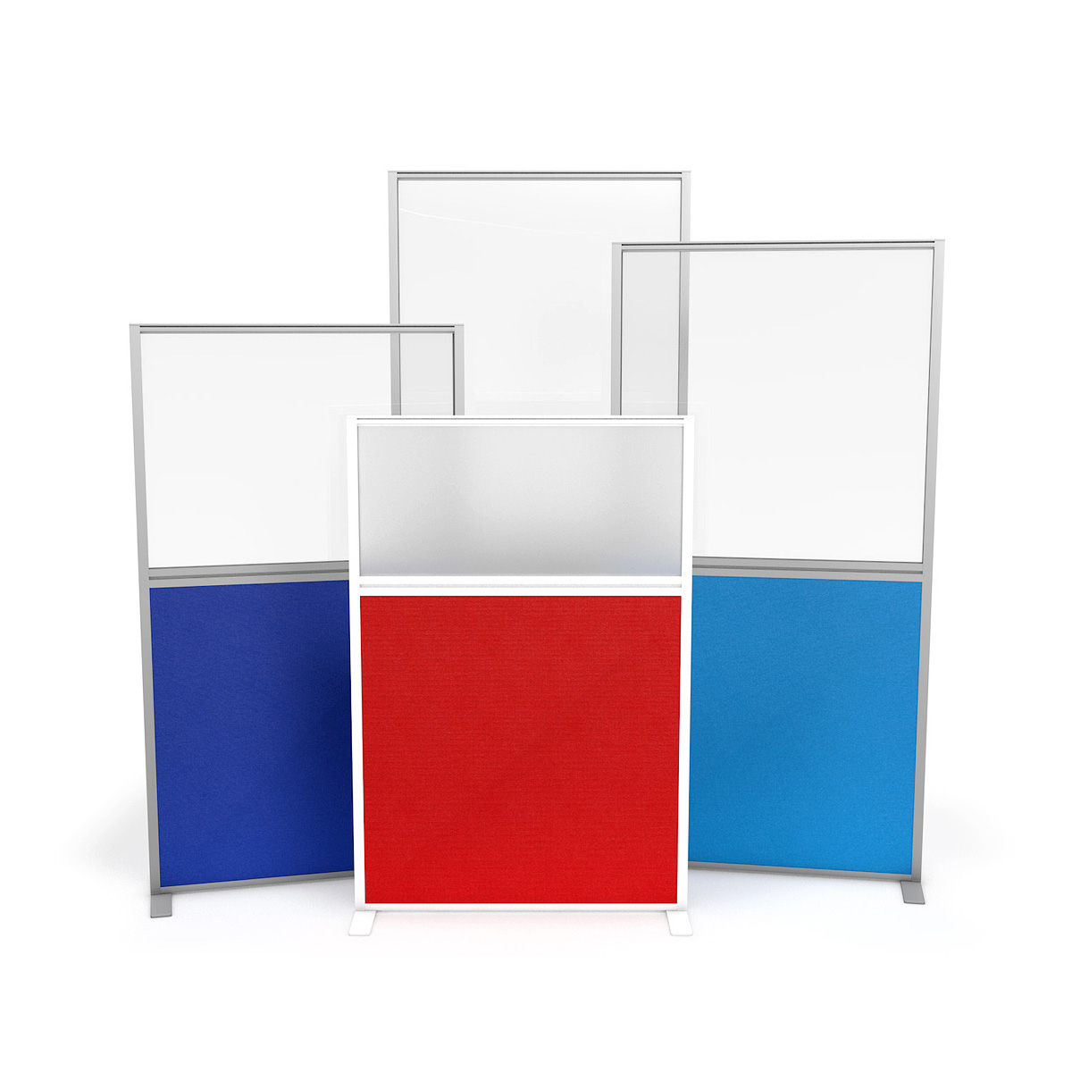FRONTIER® Part Glazed Office Partition Screens - Choose Form Frosted or Clear Perspex® or Toughened Safety Glass