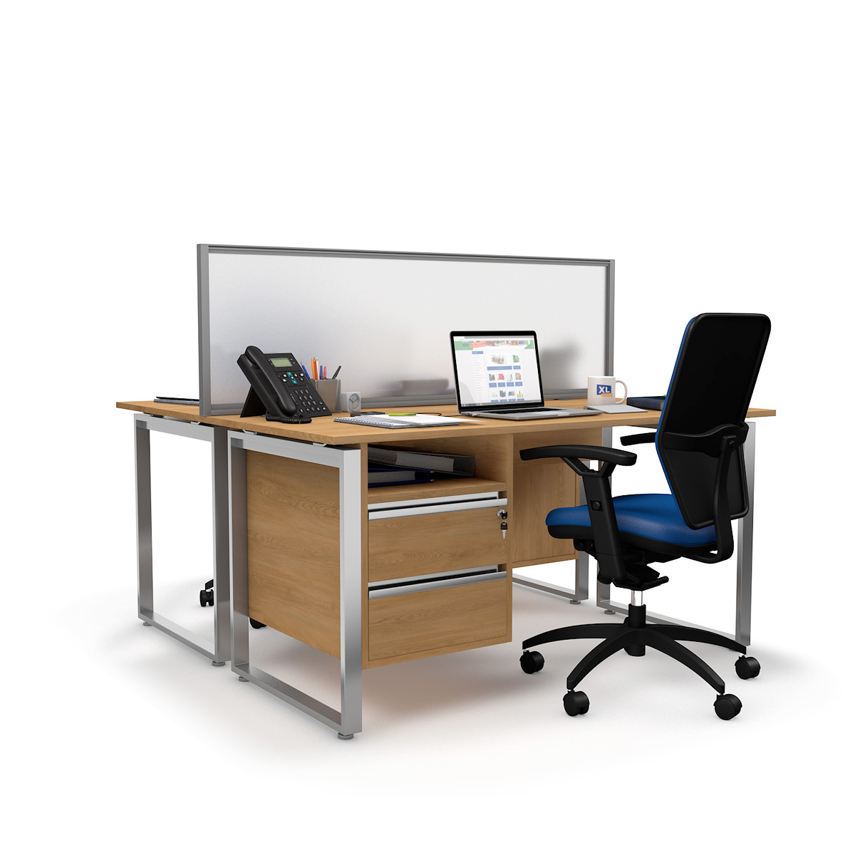 FRONTIER® Glazed Office Screen Desk Dividers 480mm High 