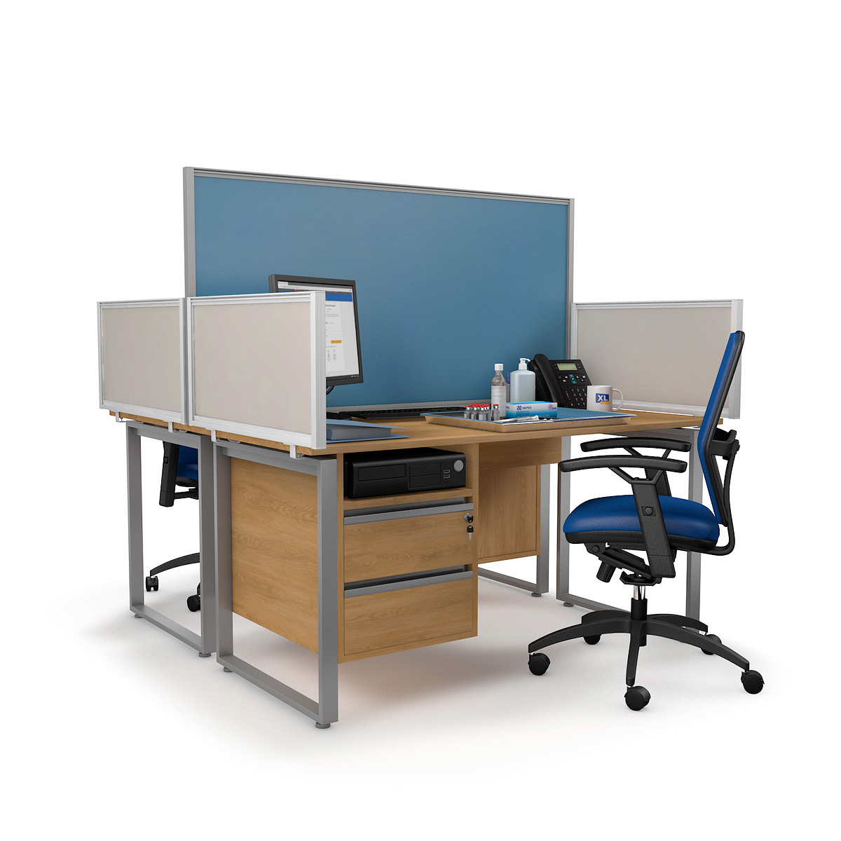 FRONTIER® Medical Screens Anti Microbial Desk Screen Dividers With 800mm High