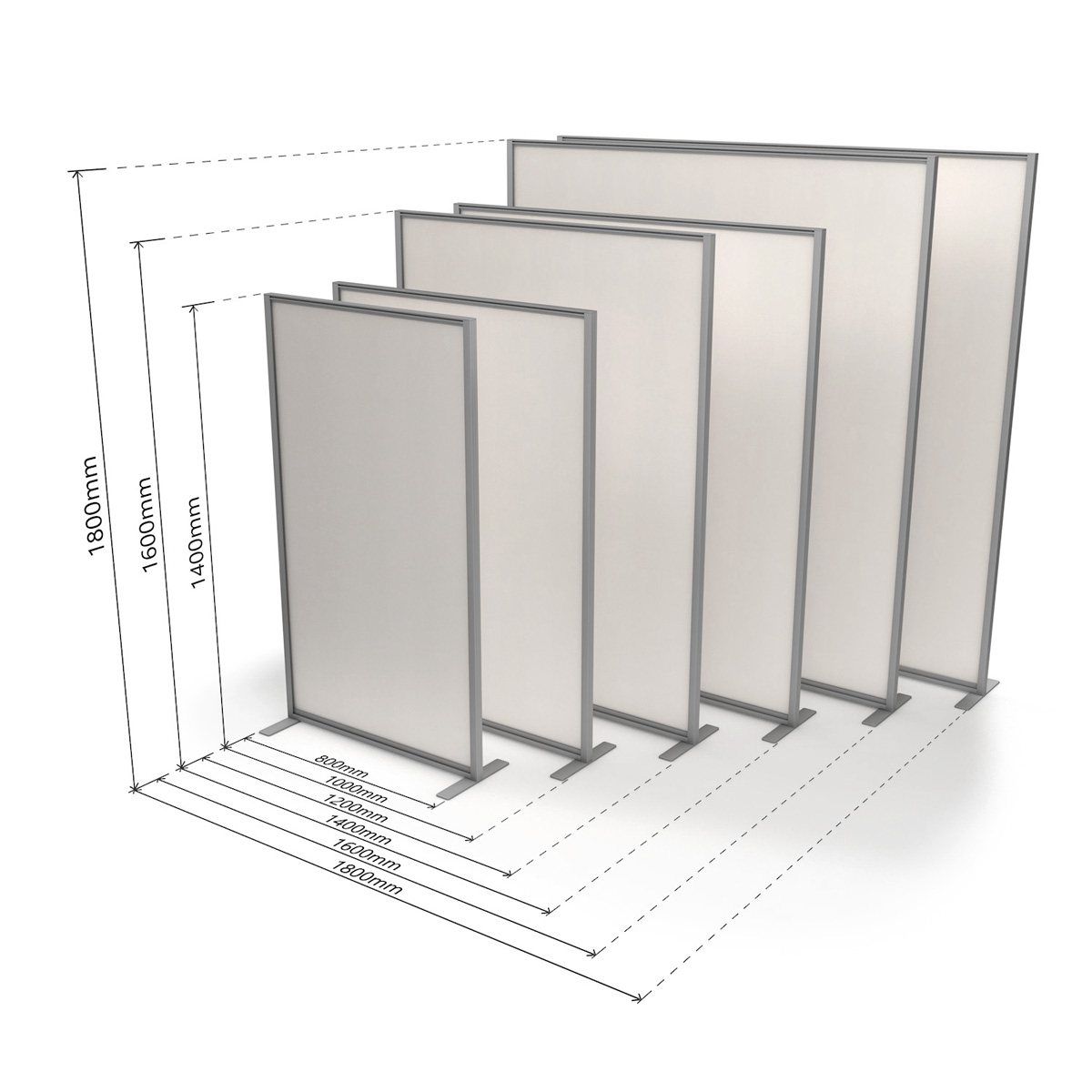 Dimensions of FRONTIER® Medical Screens With Anti-Microbial, Medical Grade Vinyl