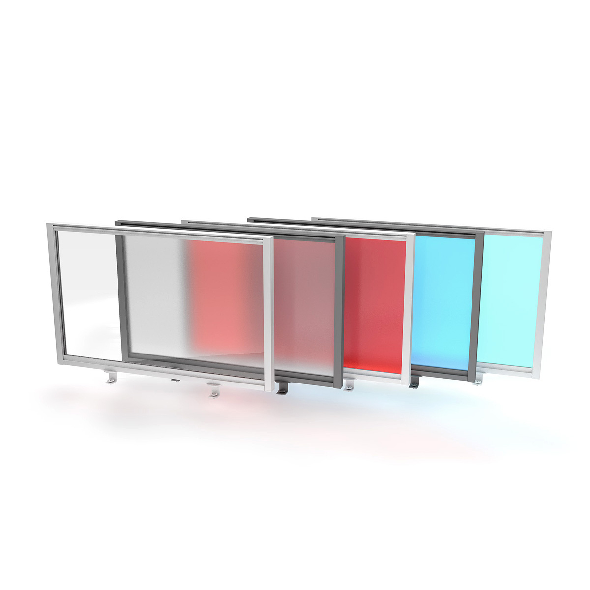 FRONTIER® Glazed Office Screen Desk Dividers Perspex® Desk Screens