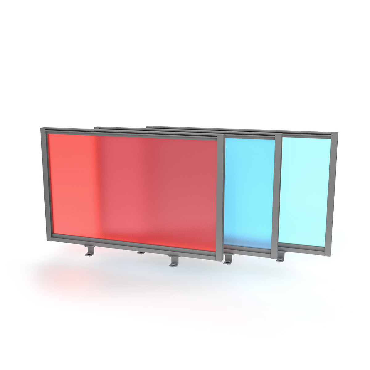FRONTIER® Glazed Office Screen Desk Dividers - Choose From Three Colours Perspex® Screens