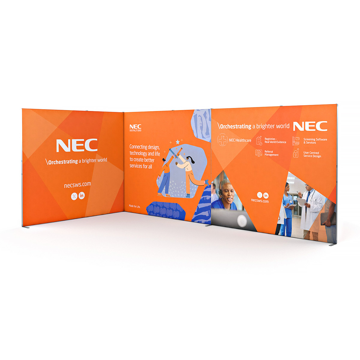 FABLOK® Fast Folding SEG Display Stands 5m x 3m Fabric Exhibition Stands