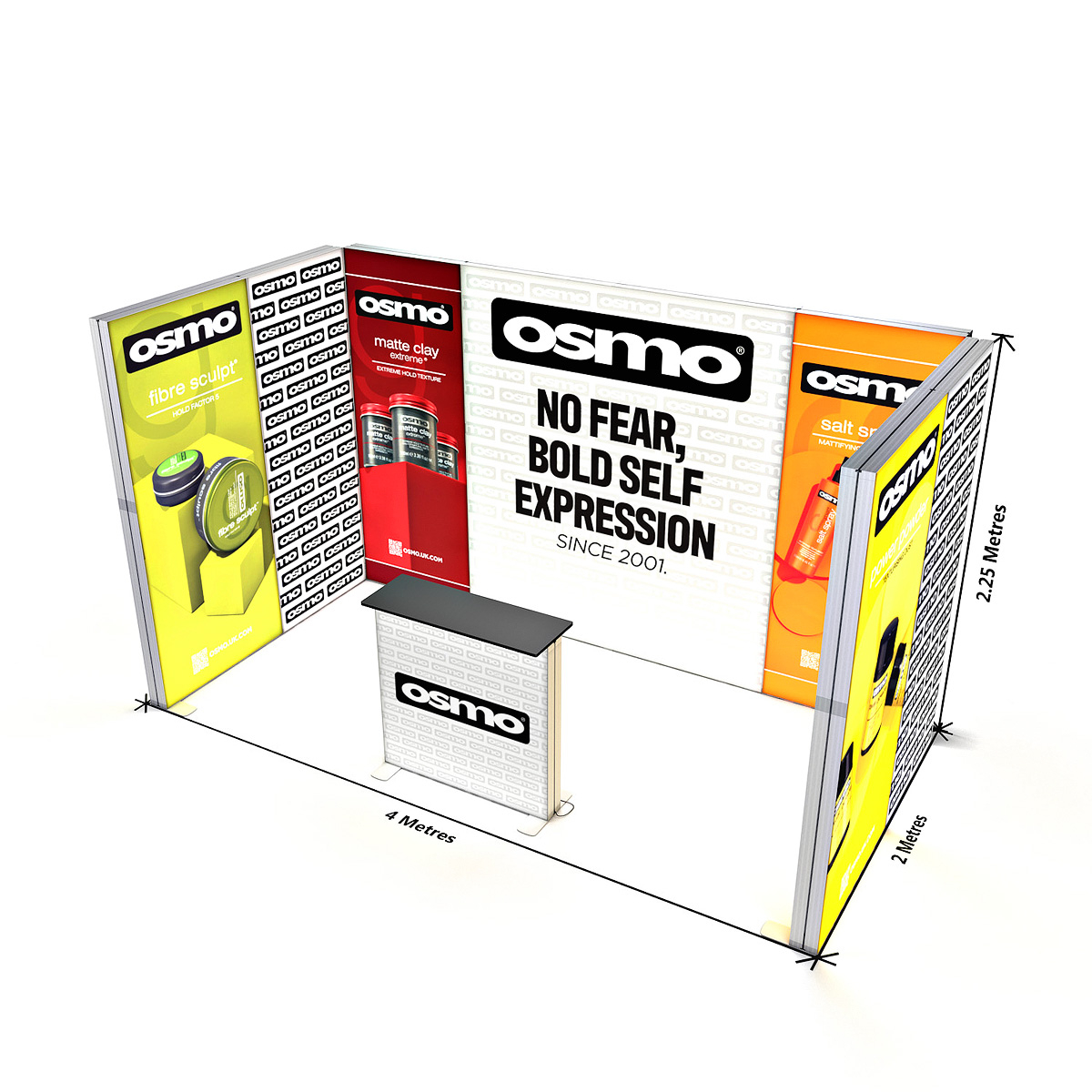 Floor Plan of 4m x 2m Shell Scheme LED Lightbox Exhibition Stand