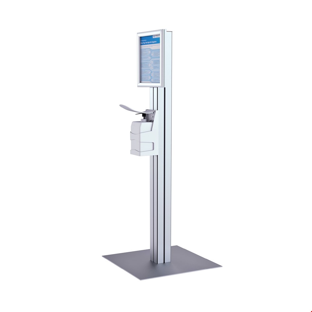 Floor Standing Hand Sanitiser Dispenser With A4 Poster Holder - Helps To Create Safer, More Hygienic Working Environments