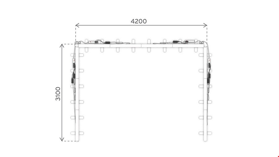Technical Floor Plan For 3x4 iLLUMiGO™LED Banner Display