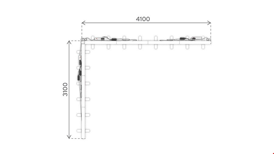 Floorplan View Of iLLUMiGO™ L-Shaped LED Banner Display