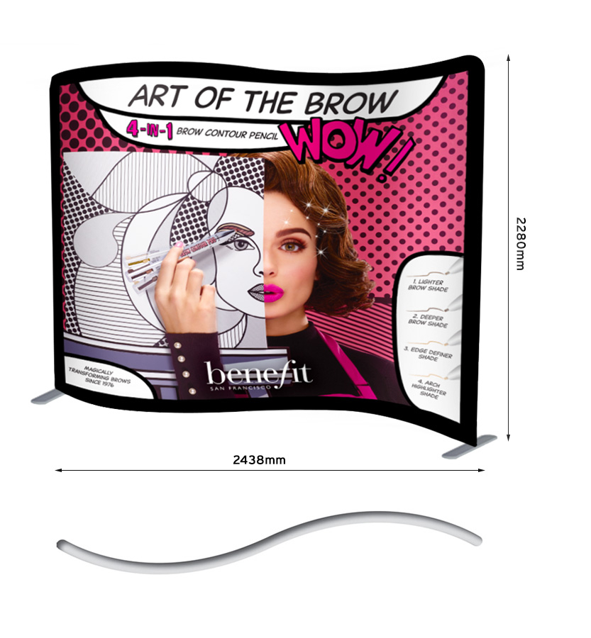 Formulate Fabric Displays 2400mm With Plan View
