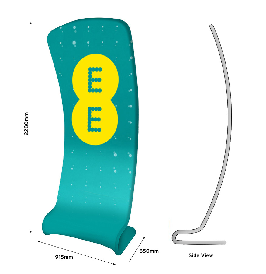 Formulate Slant Fabric Display with Footprint