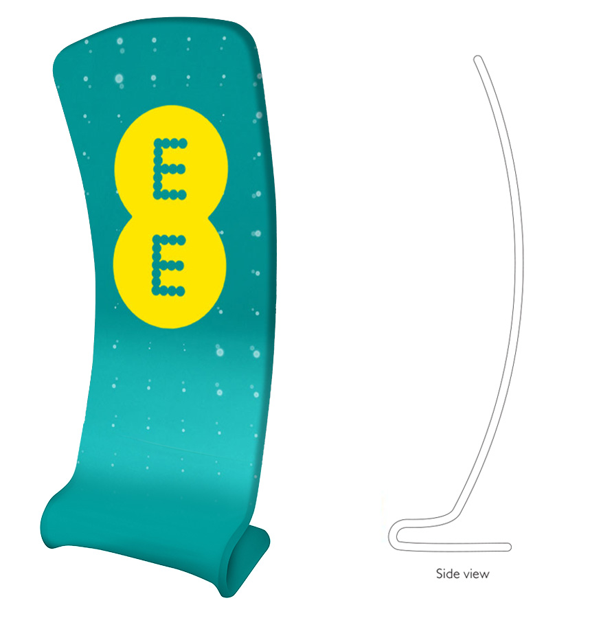 Formulate Slant Fabric Banner With Side View 