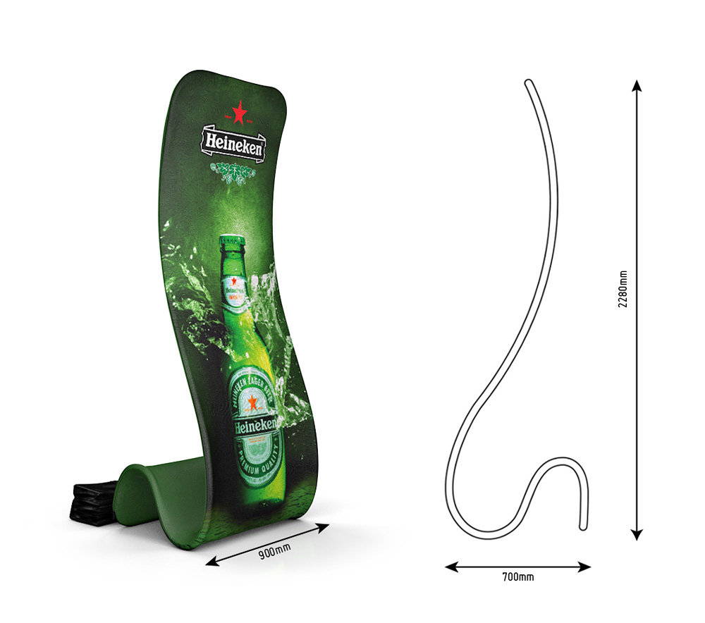 Formulate Snake Fabric Display Stand Template Sizing Specifications