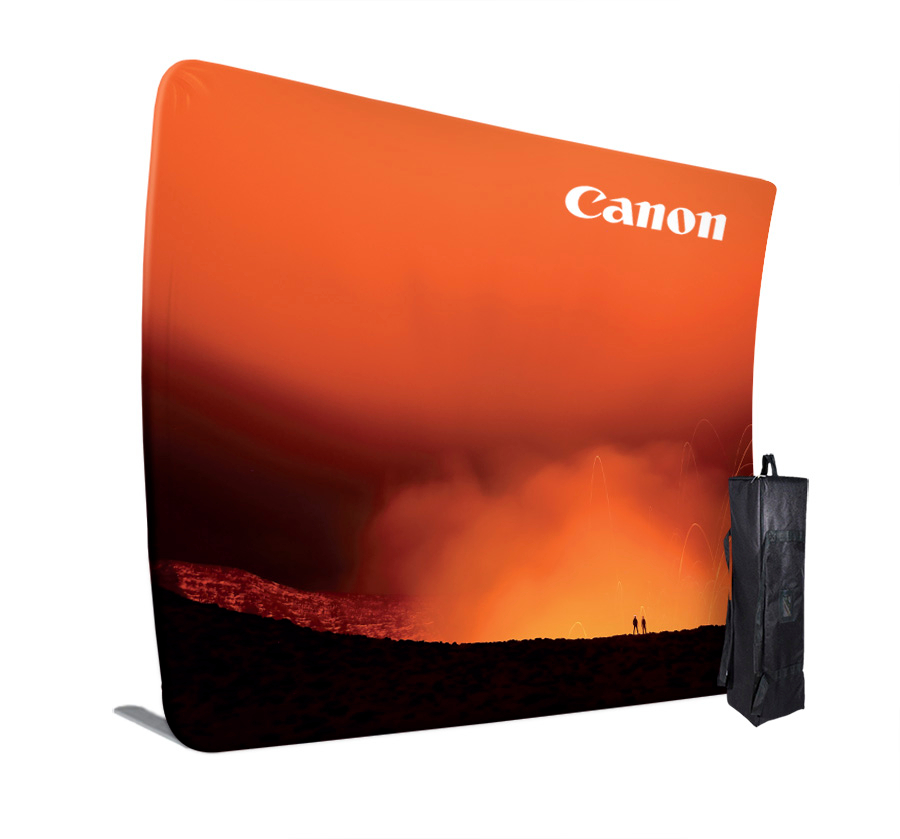 Formulate Fabric Display Stands Vertical Curve 3000mm Complete With Carry Bag
