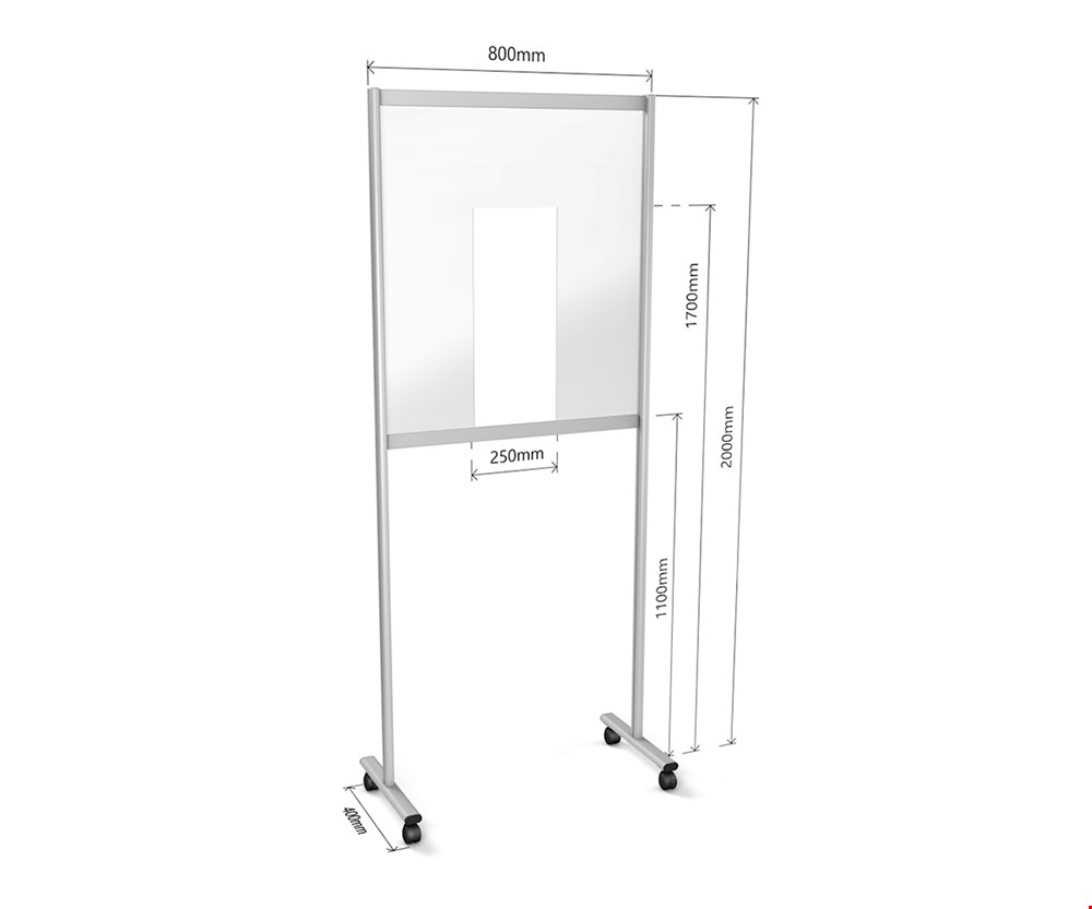 Dimensions Of Mobile Medical Protection Screen On Wheels For Vaccinations 