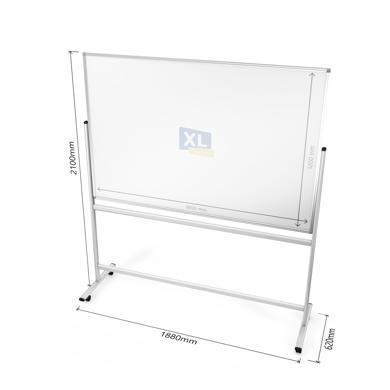 Free Standing Magnetic Mobile Whiteboards Dimension 1800mm x 1200mm Landscape