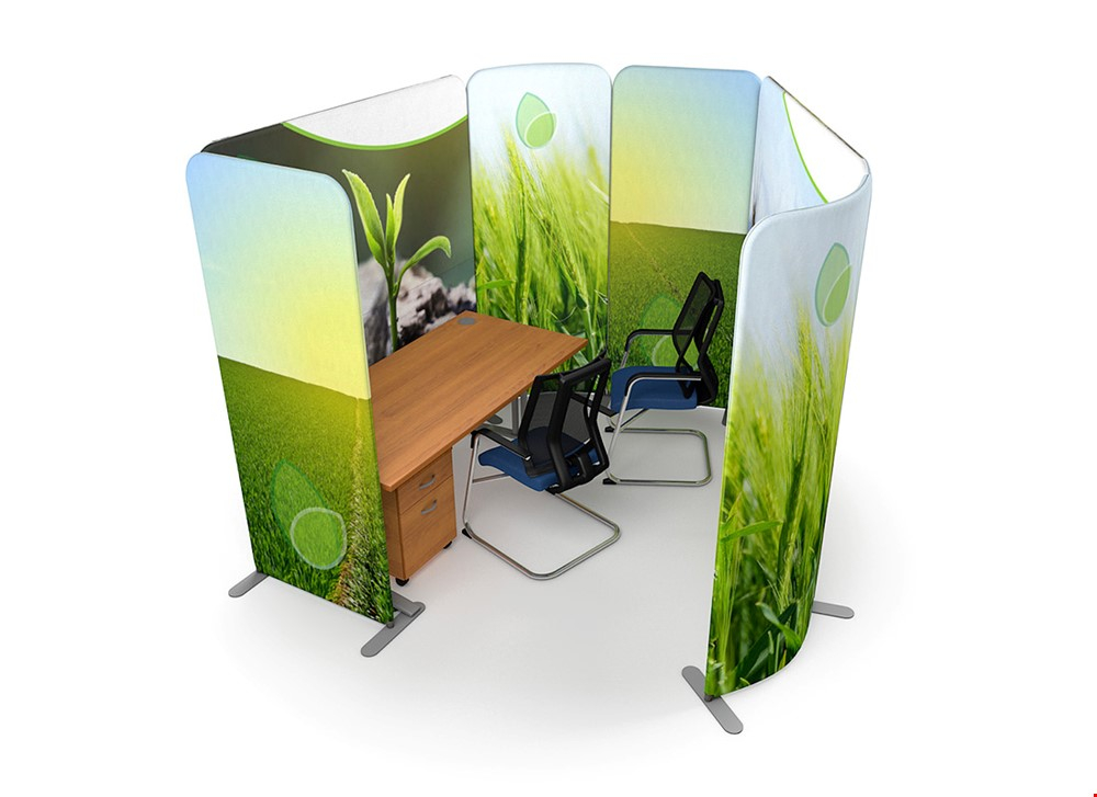 Freestanding Office Partition Screens Create Isolated Desk Spaces In Busy Open Plan Offices