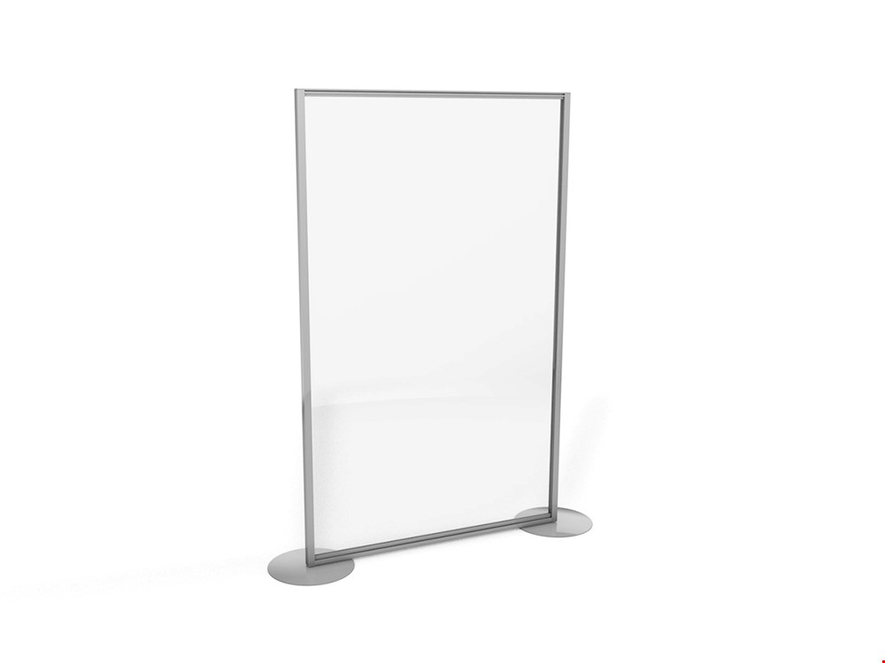 Free Standing Perspex Office Divider With Round Base Feet