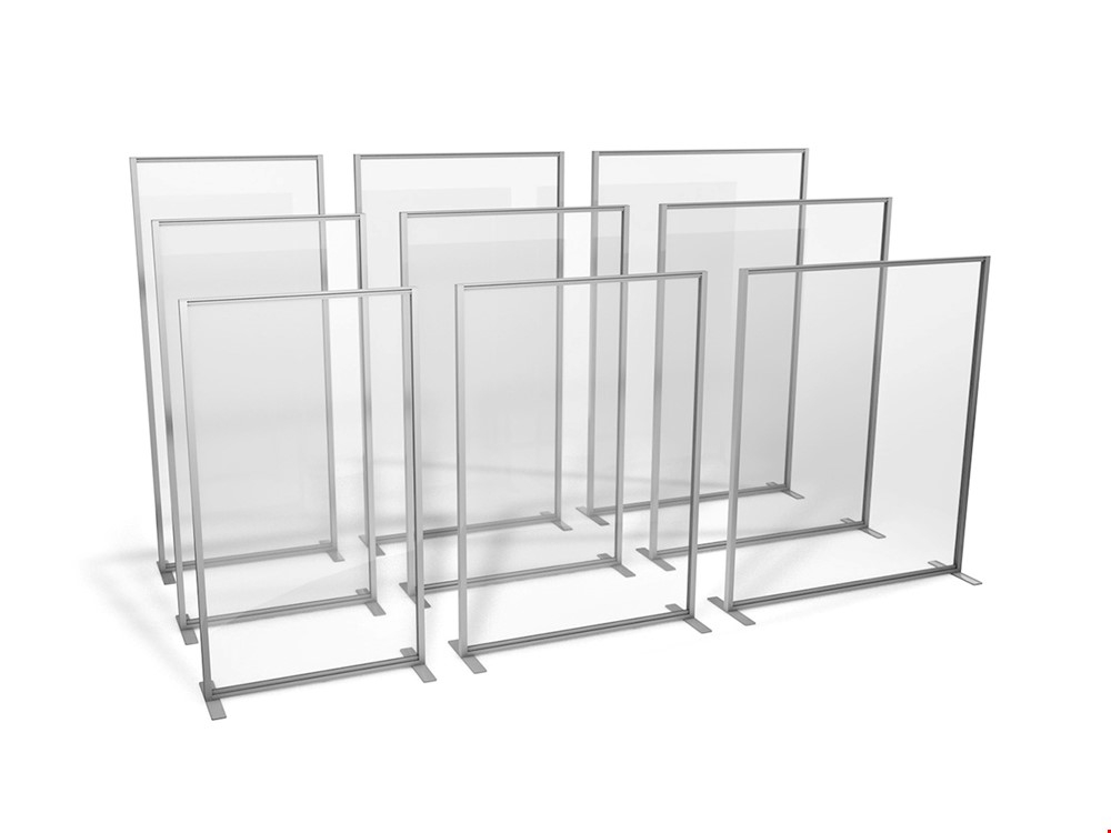 Floor Standing Perspex Office Partitions Available In a Range of Heights And Widths