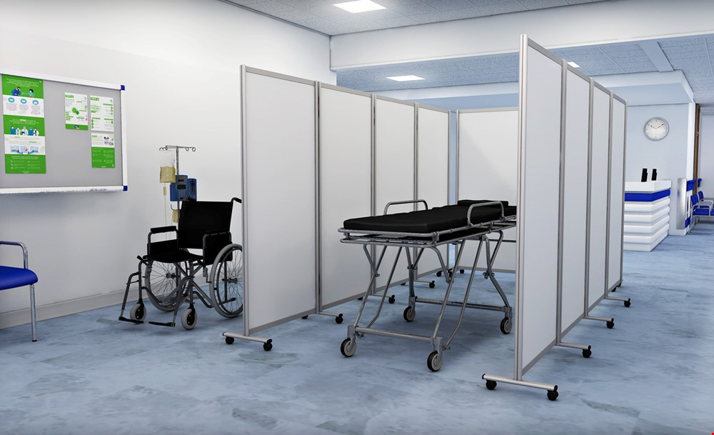 GUARDIAN DIGNITY® Medical Screens Hospital Ward Dividers Can Be Easily Positioned Between Ward Beds To Separate Patients And Provide Privacy 