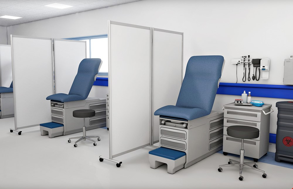 GUARDIAN DIGNITY® Mobile Medical Examination Screens Are Designed For Use in NHS And Medical Care Facilities