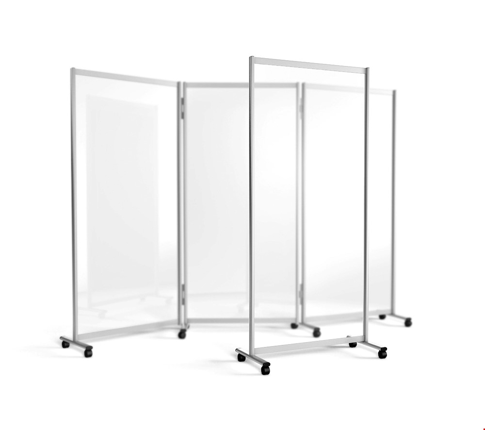 GUARDIAN Mobile Divider Acrylic Partition Protection Screen On Wheels