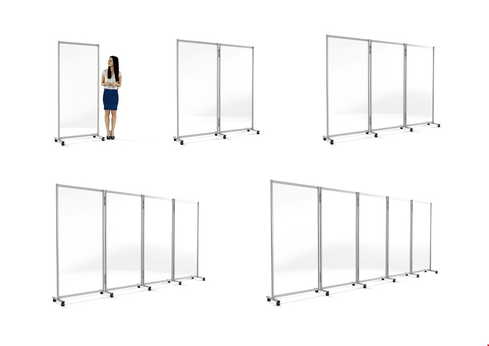 GUARDIAN Mobile Dividers Are Available In Pack Sizes To Suit Any Space - Wipeable, Hygienic Screen Solutions