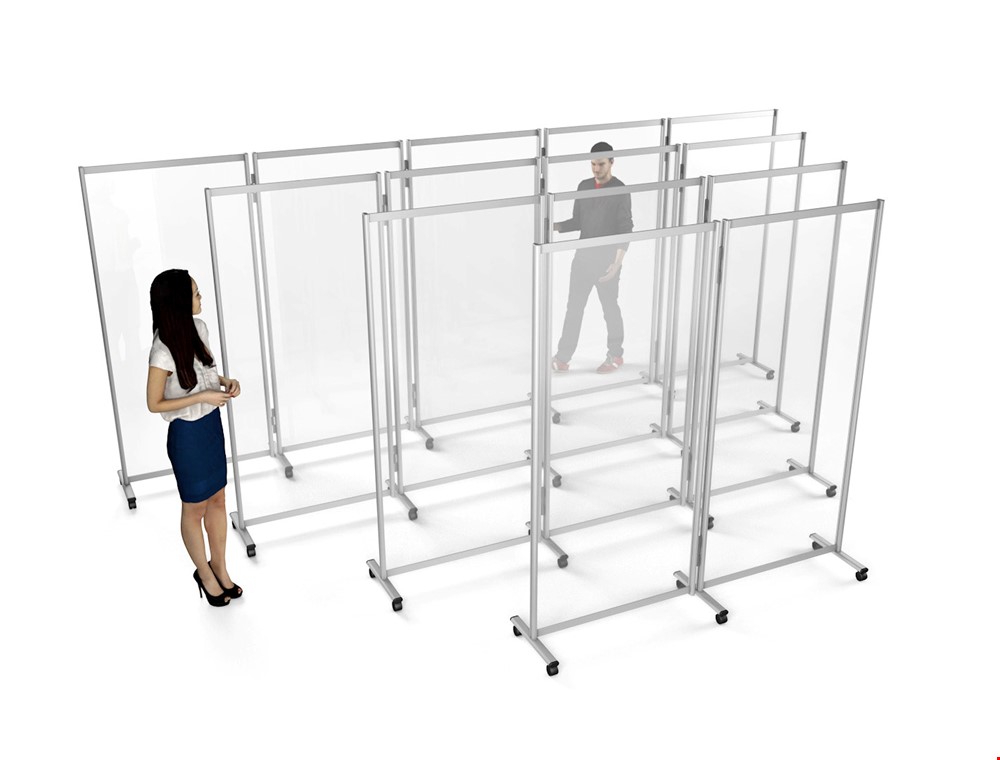 GUARDIAN Mobile Divider Acrylic Partition Stands At 2000mm (h) x 900mm (w)