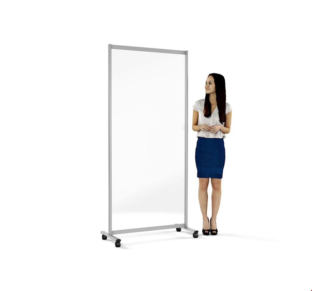 GUARDIAN Mobile Room Divider - Acrylic Portable Partitions On Wheels