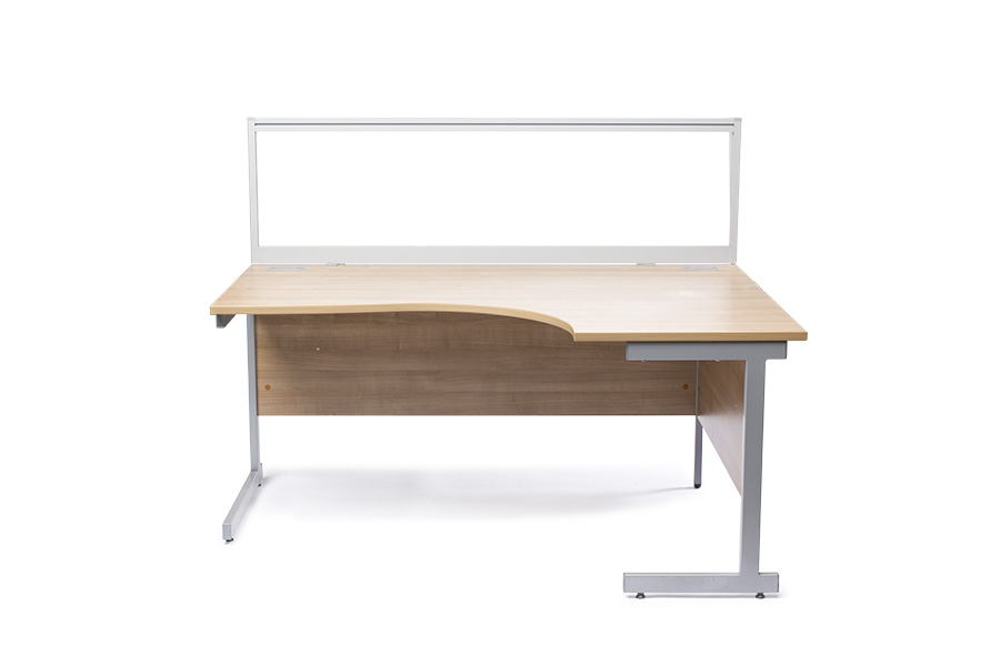 Glazed Desk Screen with Top Tool Rail