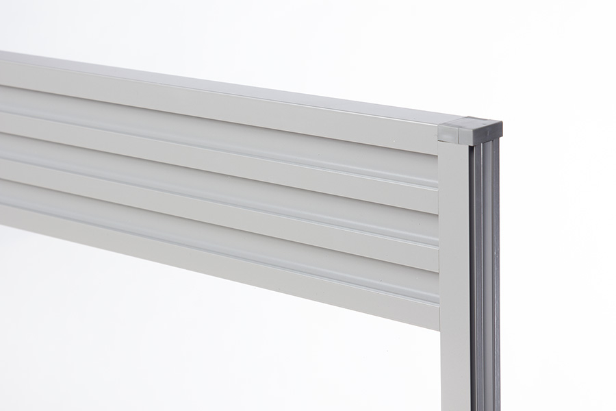 Close Up of Desk Screen Triple Tool Rail