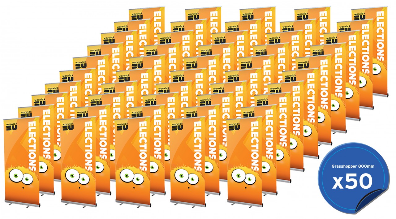 Buy 50 Grasshopper Banner Stands for £2000