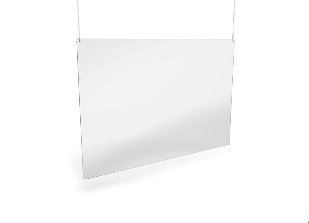 Ceiling Hanging Perspex Screens 1500mm (w) For Integrating Social Distancing In Customer-Facing Busy Locations