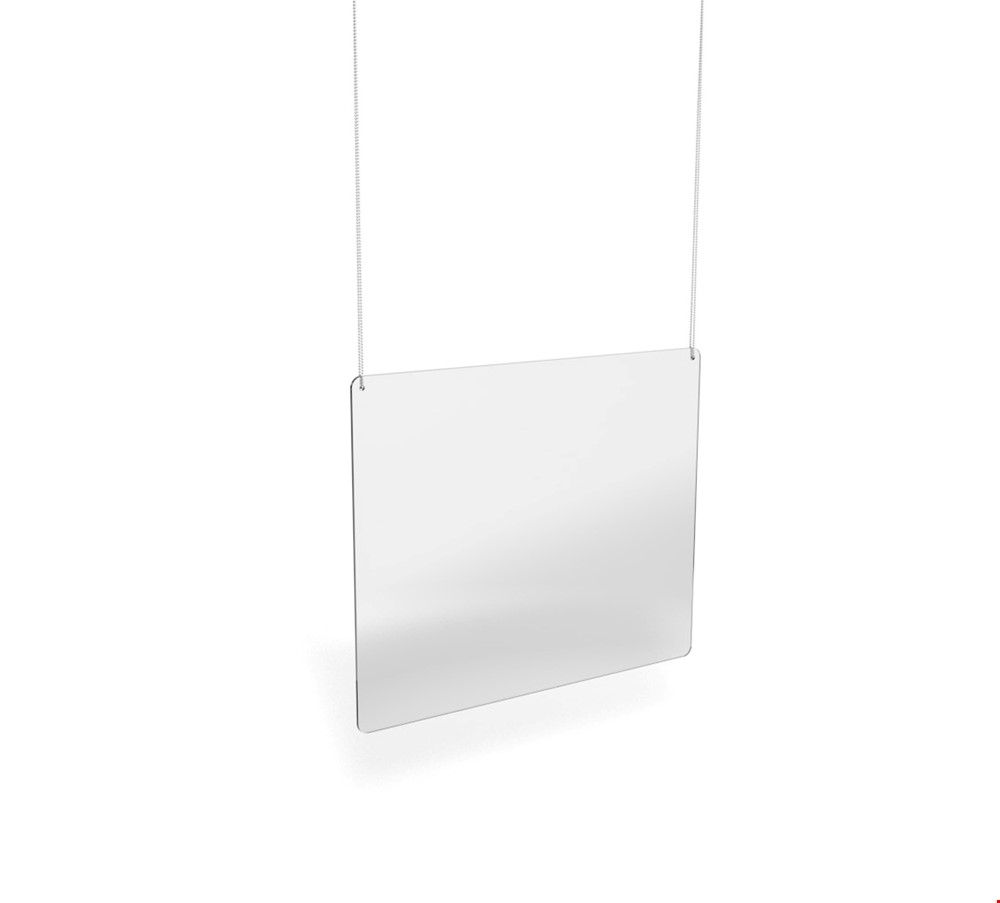 Hanging Protection Screen 800mm (w) For Use In Cashier Till Areas And Checkouts