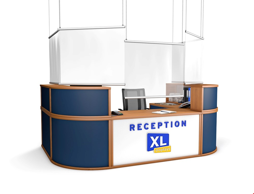 Hanging Sneeze Guard Plastic Screens  Help to Integrate Social Distancing On Desk And in Reception Areas