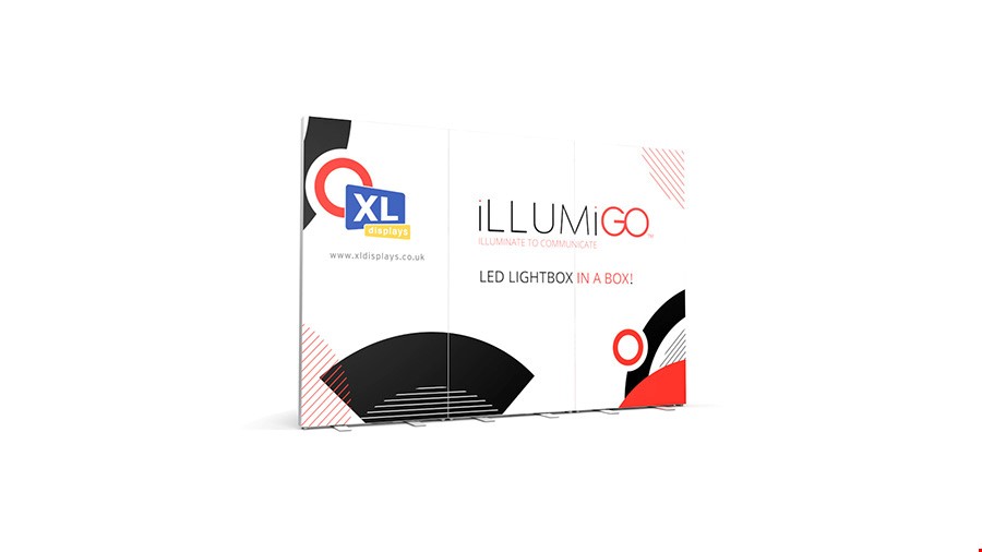 iLLUMiGO™ 3m Wide Portable Lightbox Display With UV Printed SEG Fabric Graphics